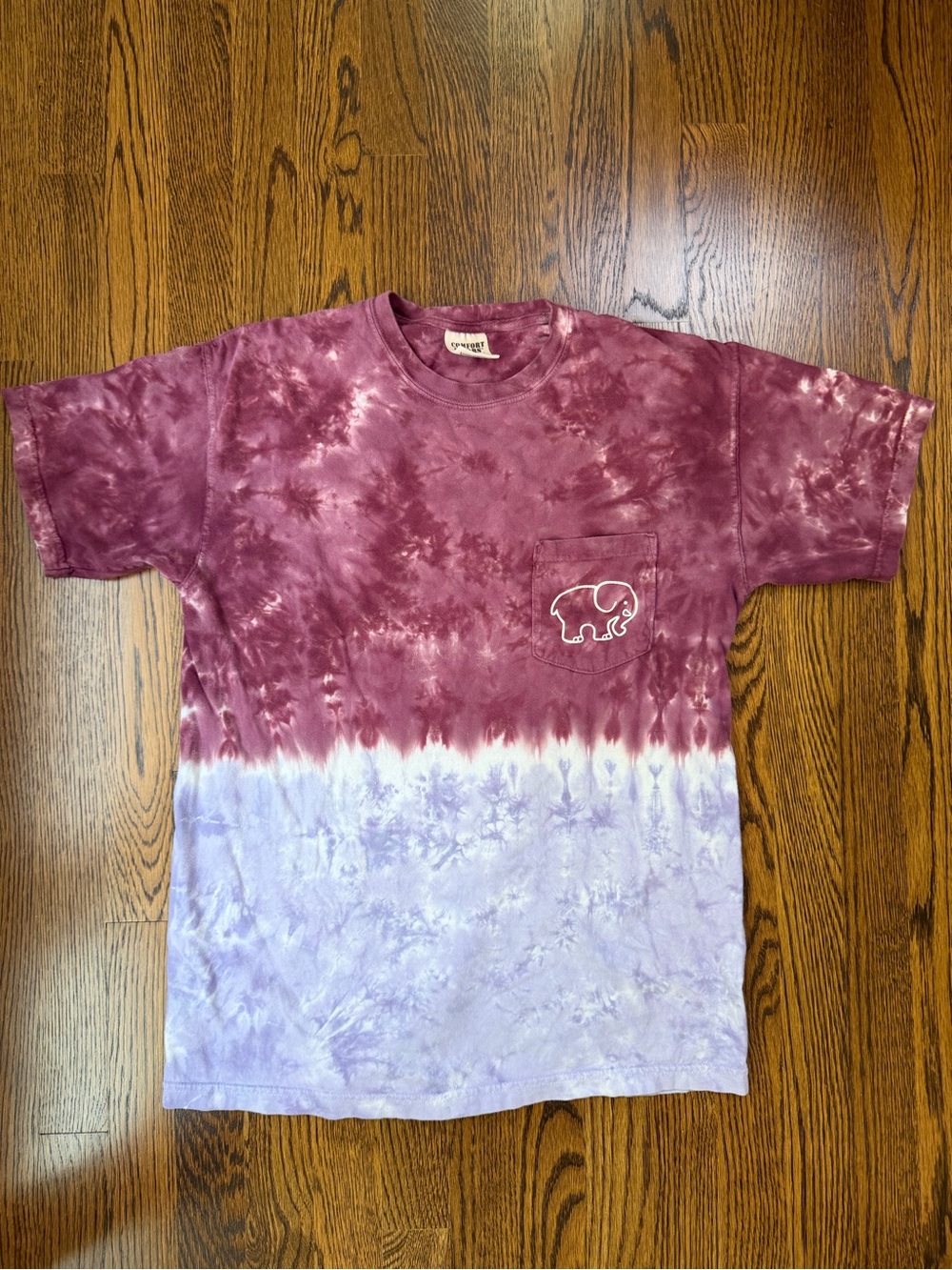 ivory ella Unisex Tie-Dye Tee in Burgundy and Lavender
